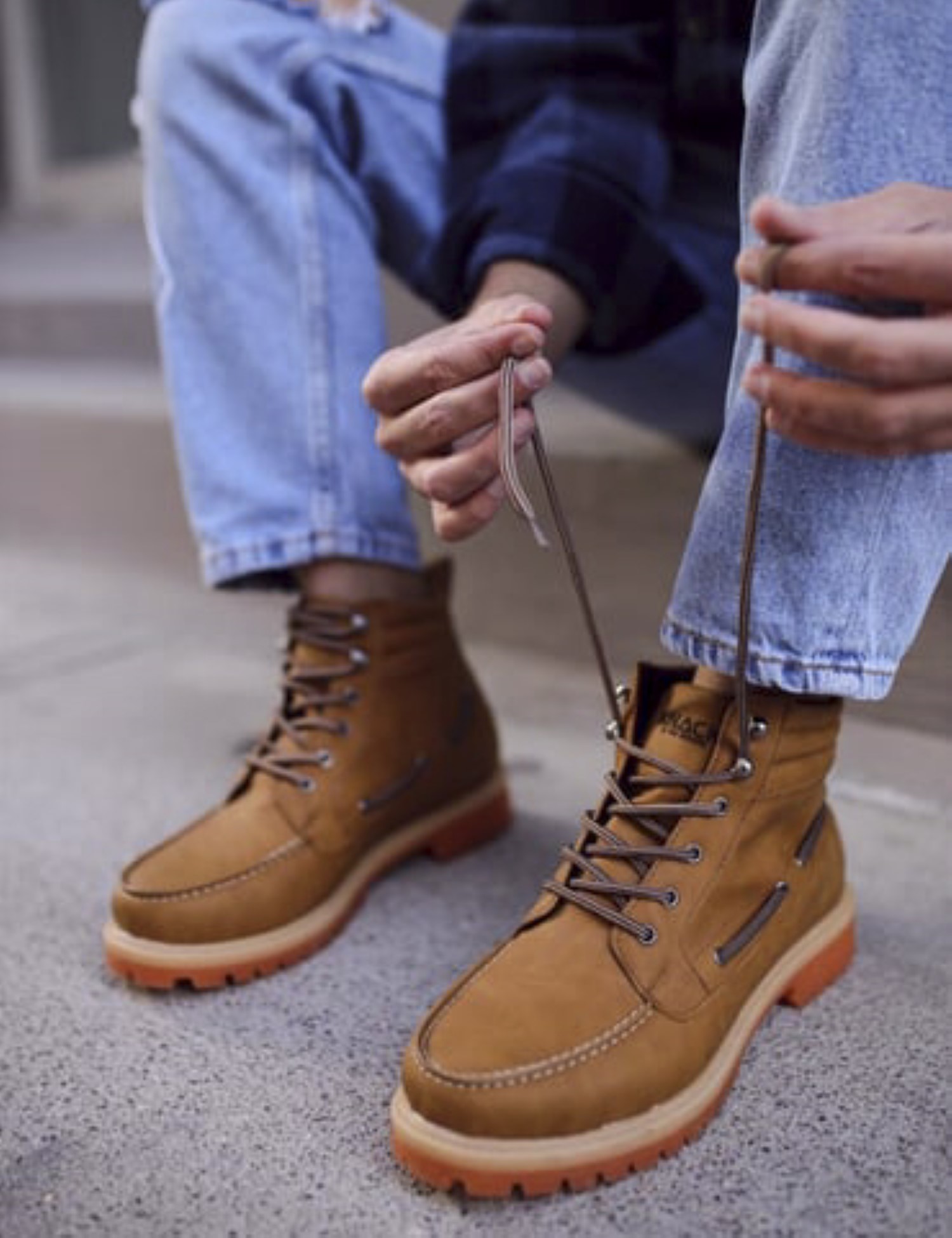 Ανδρικά ταμπά μποτάκια δερματίνη τρακτερωτή σόλα B20 φωτογραφία